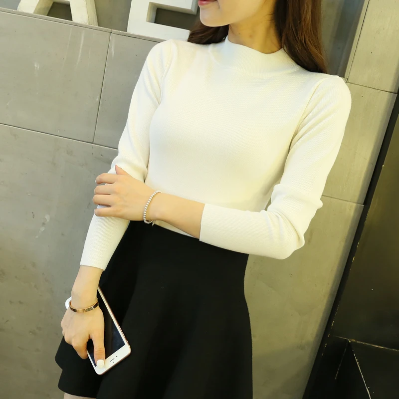 

OHCLOTHING 2019 новые зимние корейские короткие полу Высокий воротник рубашки с длинными рукавами свитер с высоким воротом Пальто fit