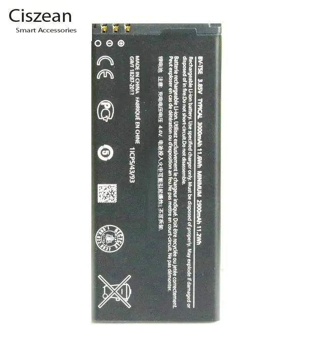 1x3000 мАч/950 Втч Фотогалерея/BVT5E/BV T5E Сменный аккумулятор для Microsoft Lumia стандартная