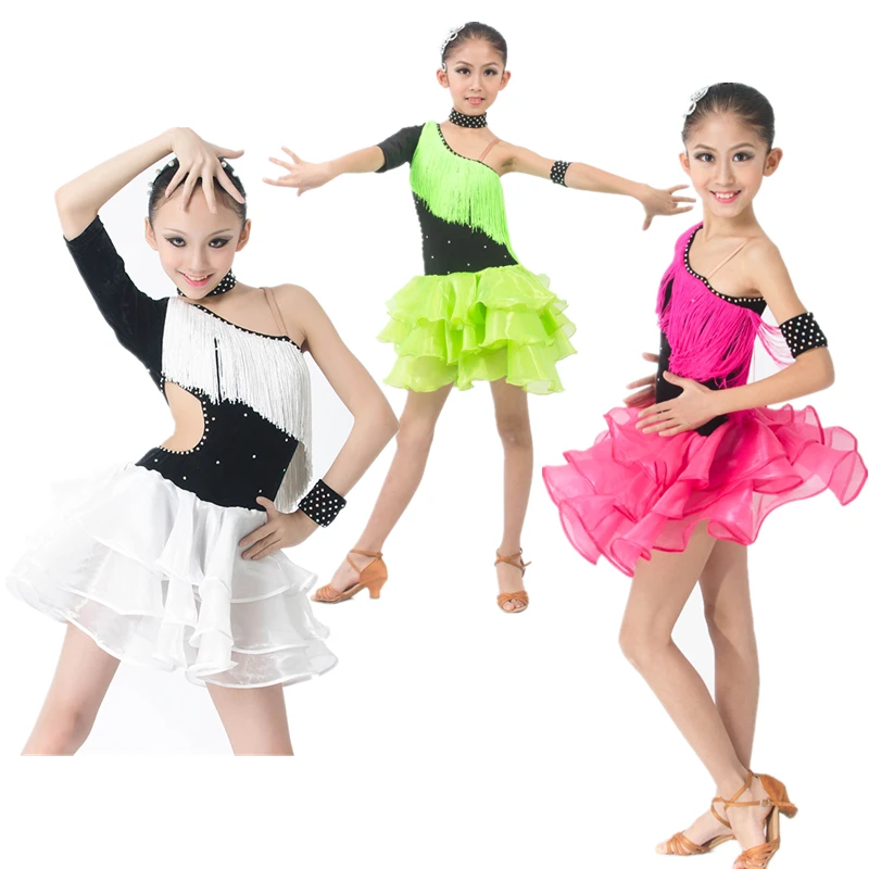 

Upscale Professional Latin Dance Competition Dress for Girls/Adult Salsa/Rumba/Samba/Chacha/Ballroom Dancing,Tassels Stage Wear