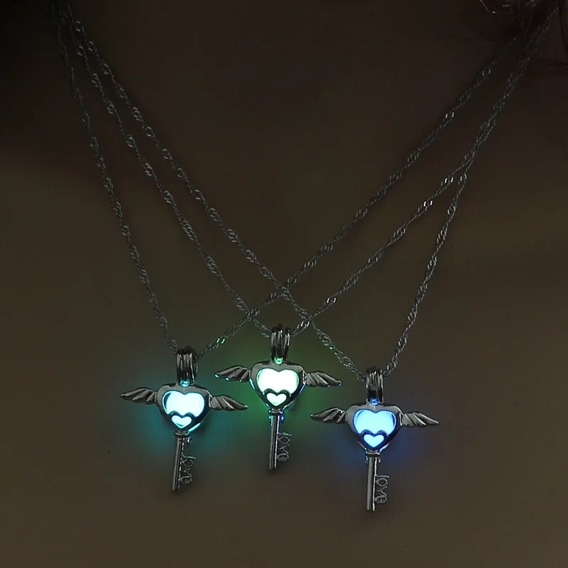 Женское колье с подвеской в виде крыльев Ангела|glow in dark|glow the darkglow |