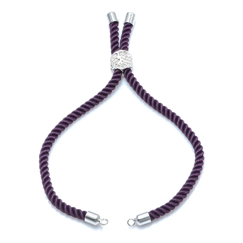 purple 12 цветов Новые черные красные веревки плетеные веревки регулируемая цепь для шармы-соединители ювелирные изделия для создания браслетов ювелирных изделий - Цвет: purple