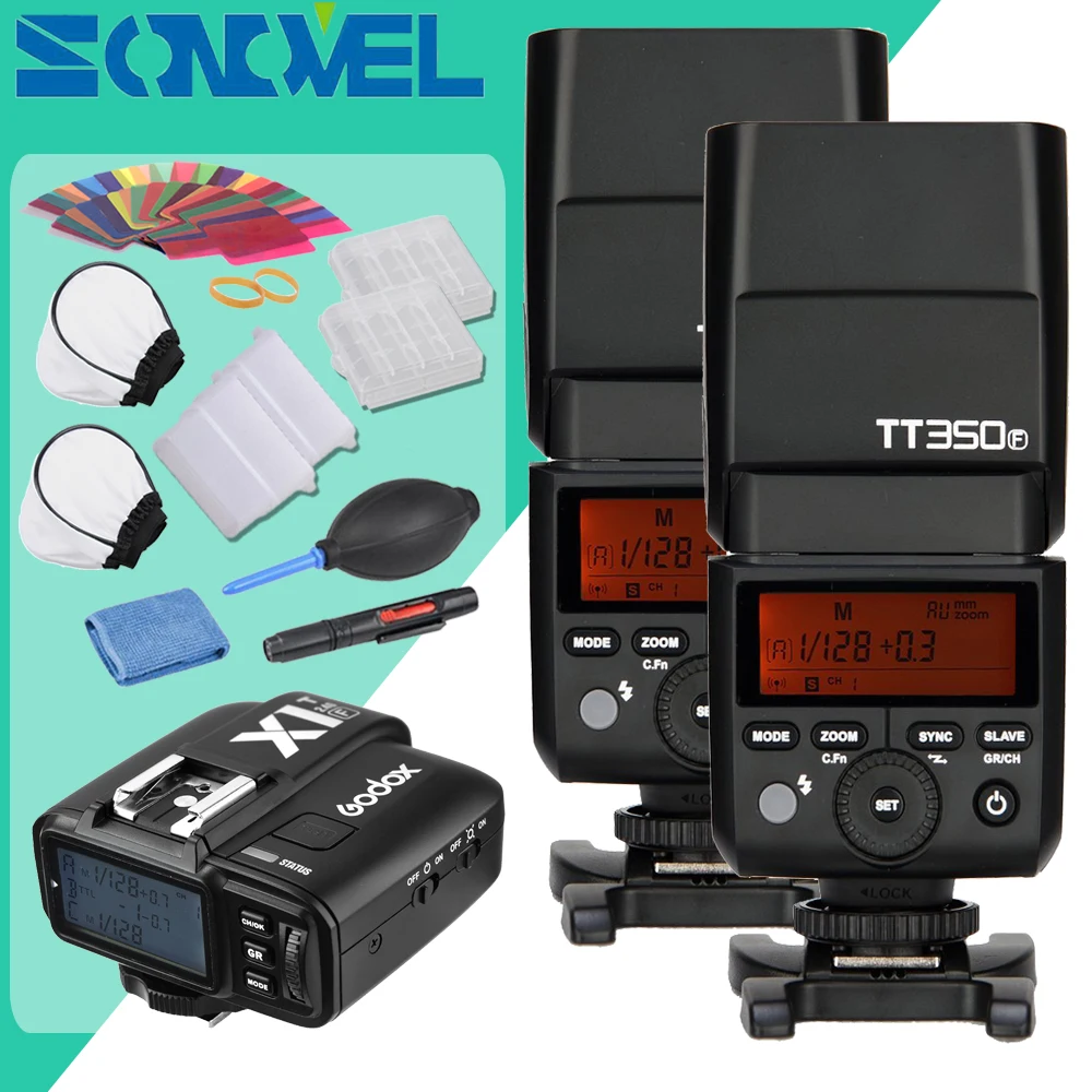 Флэш вспышка Godox 2x TT350F 2 4G HSS TTL GN36 + триггерный передатчик для фотовспышки Fuji|flash