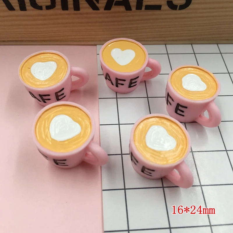 5 шт./лот миниатюрная кофейная чашка из смолы кабошон с плоской задней