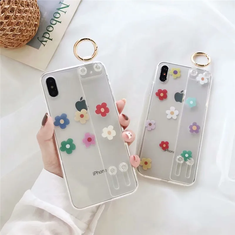 DISCASE пара наручный чехол для телефона iphone XS MAX XR X 8 7 6 6s plus прозрачный цветок любовь