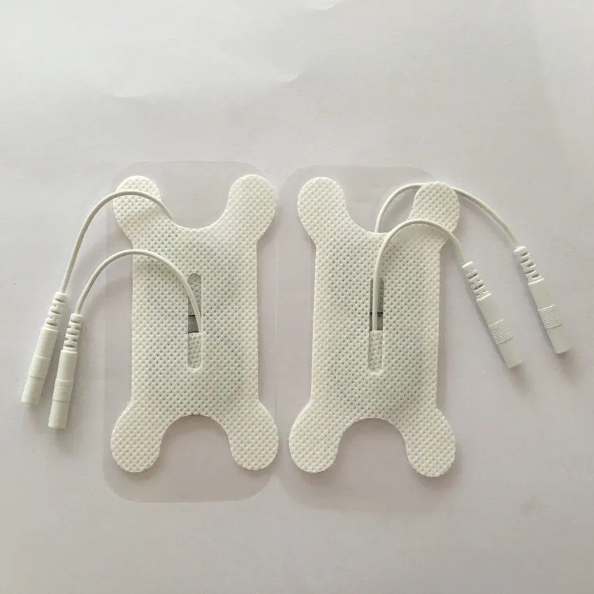 

Free shipping100pcs white Throat EMS TENS unit acupuncture electrode pads with 2.5mm snap for swallow throat physiotherapy