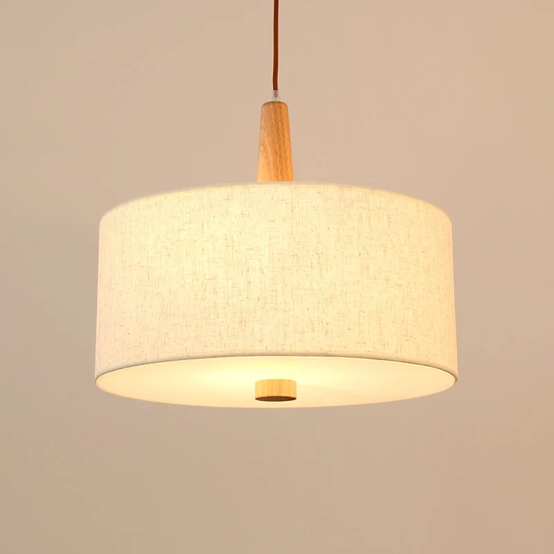 Высококачественные деревянные подвесные светильники с льняным абажуром