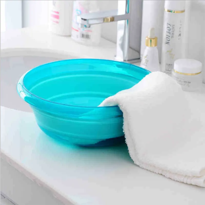 Прозрачная складная раковина складной контейнер-ведро портативная силиконовая
