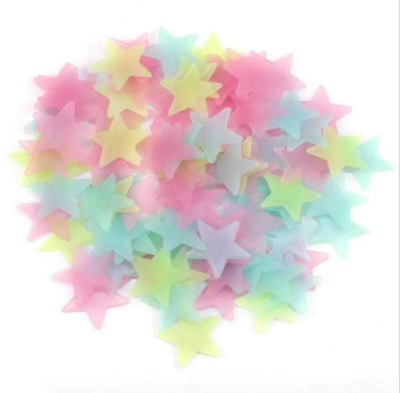 

Wholesale 300 pc/lot New decorative starry 3cm luminous star stickers Three-dimensional wall stickers fluorescent star stickers