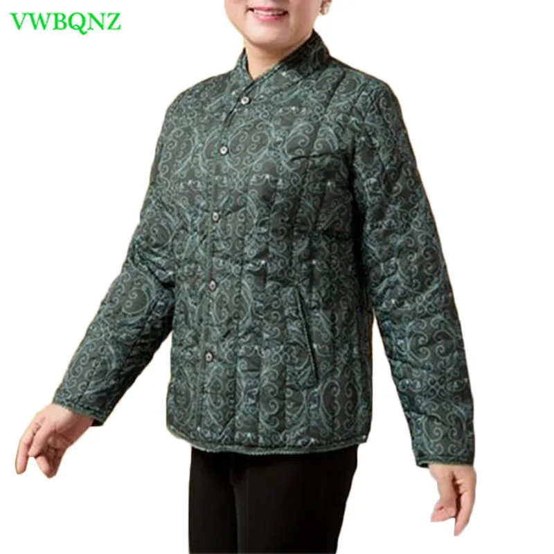 

Middle-aged women Short Cotton coat Women's Fashion Printing Down cotton Jacket Female Slim Plus size Jackets Coats 5XL A827
