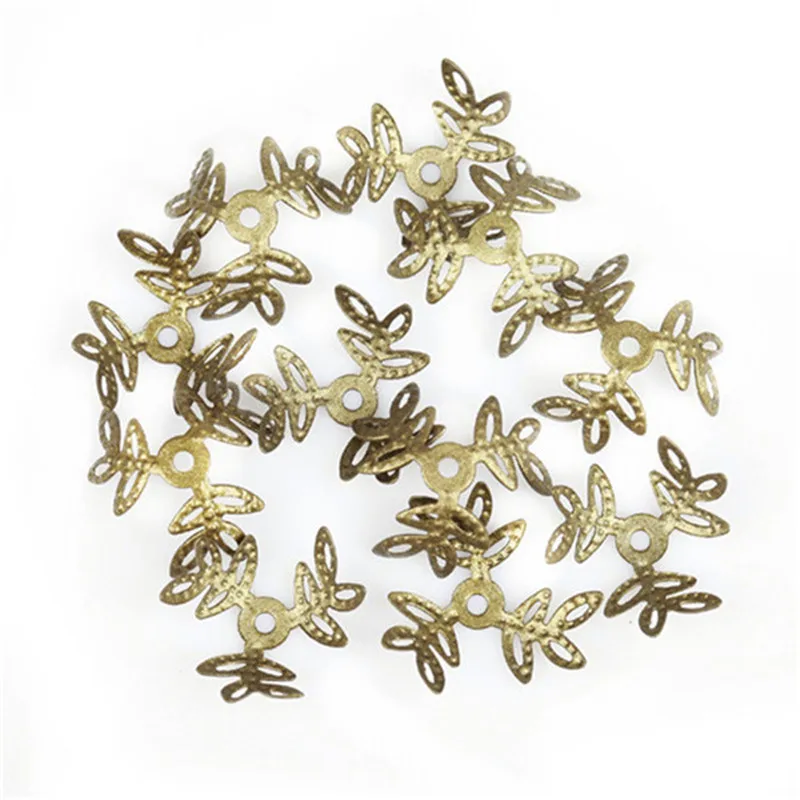 

100pcs in Bulk 18mm Clover End Bead Caps Silver/Gold/Bronze Plated Findings For DIY Jewelry Making Bracelet Necklace Accessories