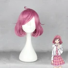 Парик для косплея аниме Noragami Ebisu Kofuku, термостойкие синтетические короткие волосы розового цвета, для костюма + шапочка для парика