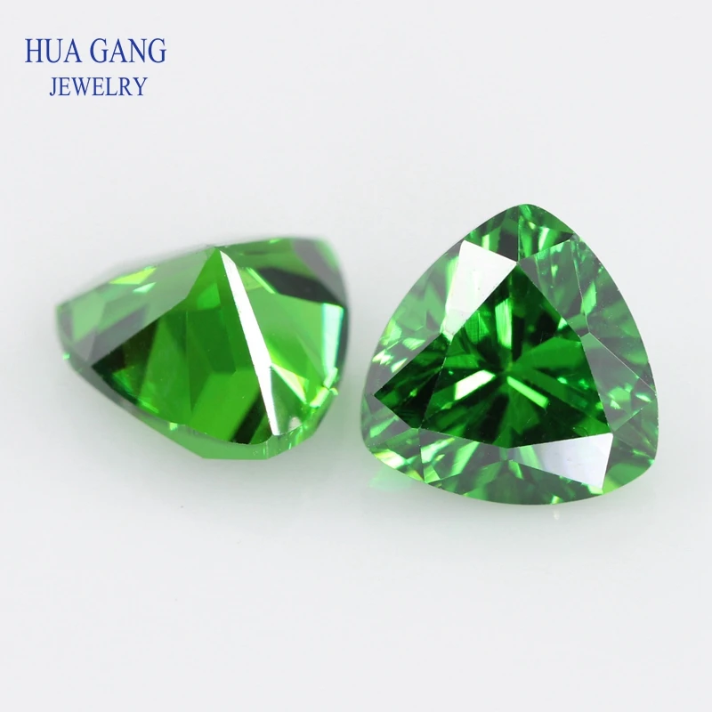 5А зеленый Триллион Форма кубического циркония Блестящий вырез свободные CZ