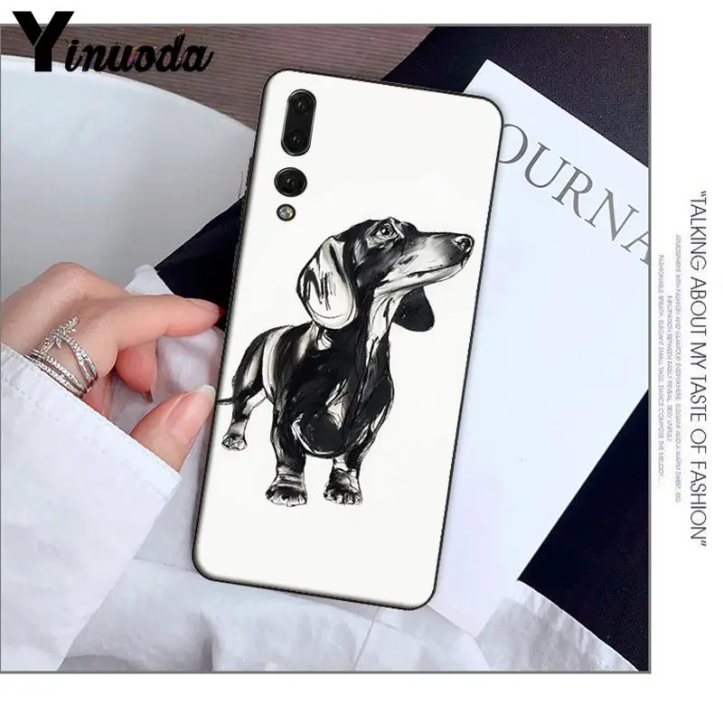 Умный чехол для телефона Yinuoda с изображением животных собак таксы Huawei Mate10 Lite P20 Pro