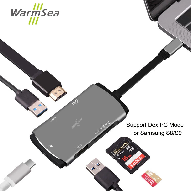 Станция Dex для Samsung Galaxy Note 8 S8 S9 + Mate10 P20 концентратор USB Type C с 4K HDMI зарядка SD Macbook