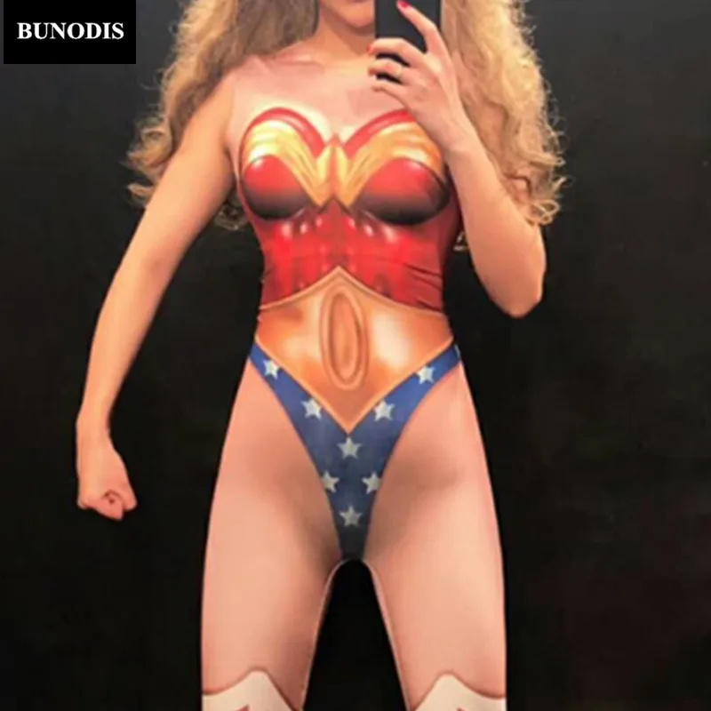 BU171 Wonder Woman сексуальный комбинезон для ночного клуба и вечерние выступление