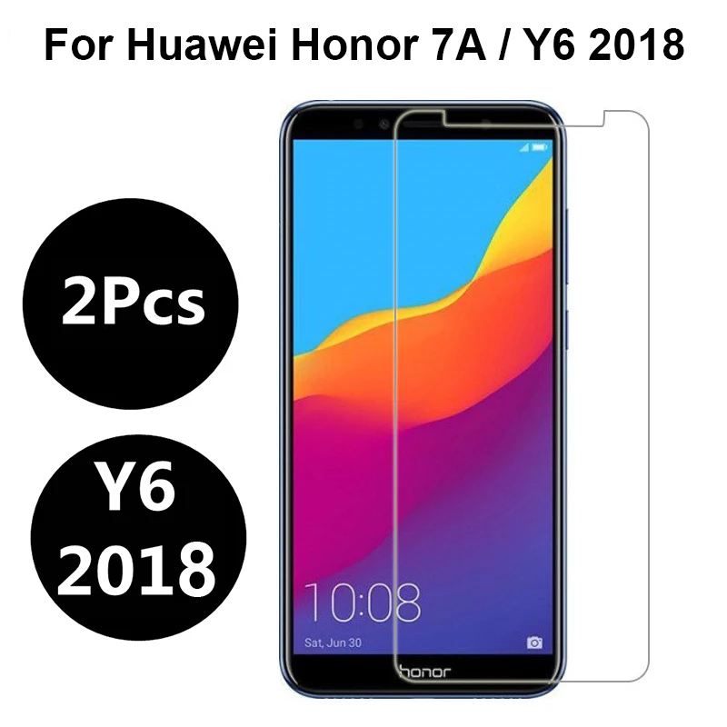 

2pcs Tempered Glass Huawei Y6 2018 Screen Protector Huawei Honor 7A / 7A Pro Screen Protector Protective Glass pelicula de vidro