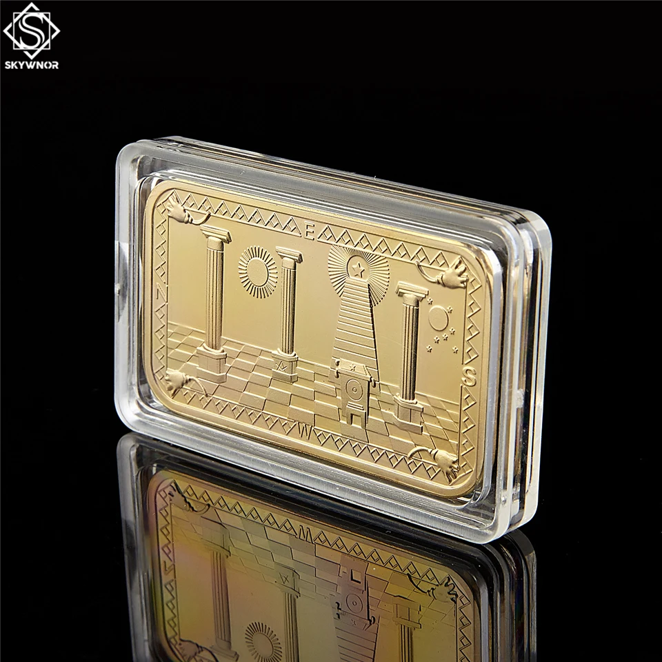 Франкмасонский масонский наградная монета Золотой бар 999 тонкий золотой