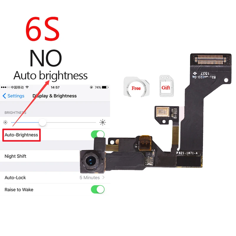 1 шт. Новый кольцевой держатель для фронтальной камеры iPhone 5 5S 5C 6S 6 Plus фронтальная