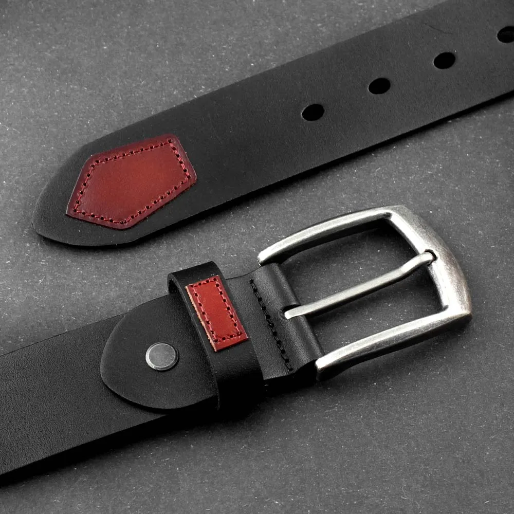 Высококачественные черные байкерские кожаные джинсы в стиле панк из воловьей