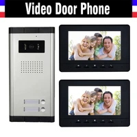 2 units apartment video intercom system 7 inch monitor video door phone intercom system wired home video doorbell kit