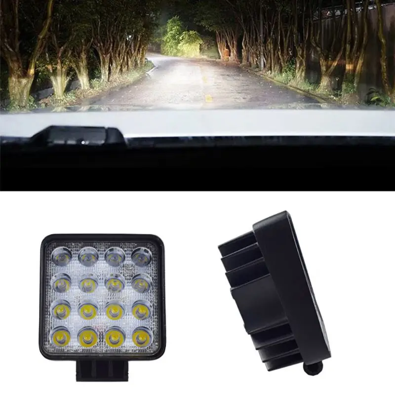 

48W Vehicel Headlights 16LEDs Cool White Light Bar 4inch Vehicle Work Light LED Truck For SUV