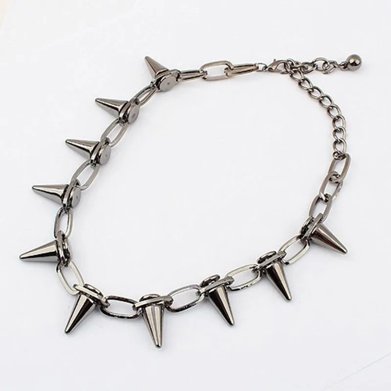 2018 Новая мода горячая Распродажа панк ожерелье Спайк конус звено цепи
