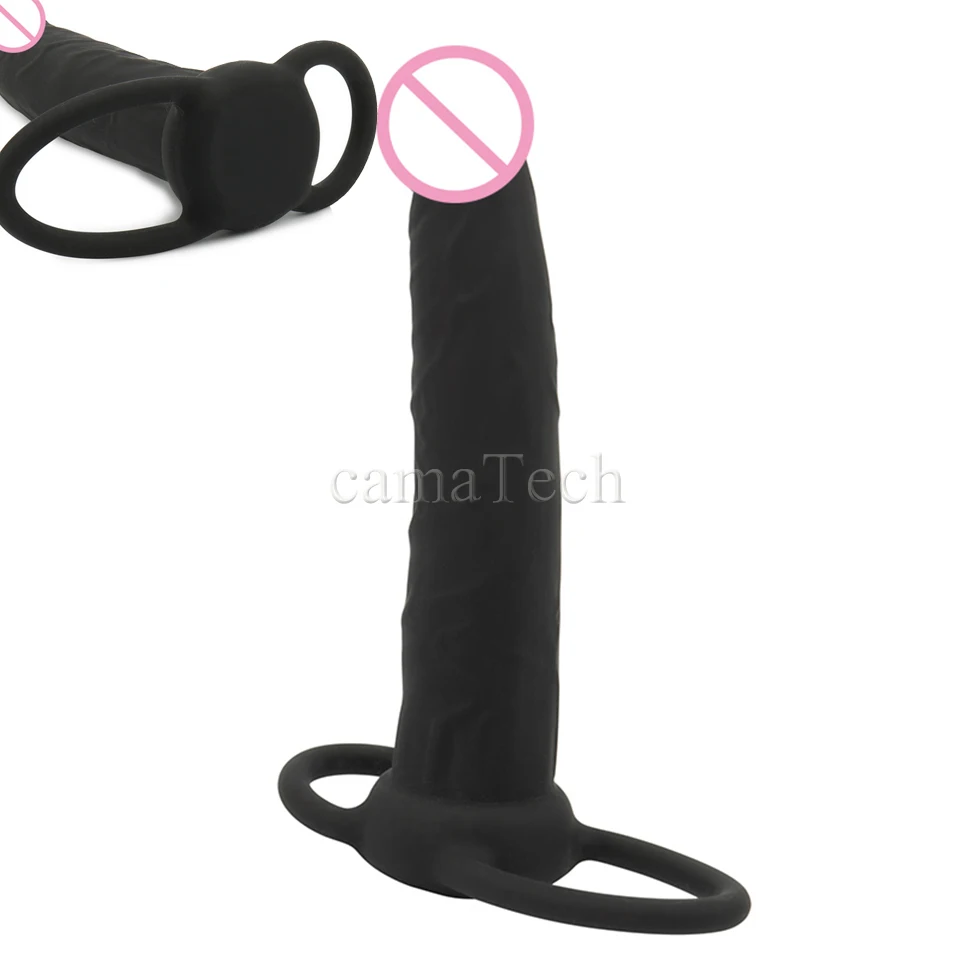 Силиконовые фаллоимитаторы camaTech с двойным проникновением ремешком на пенис 5