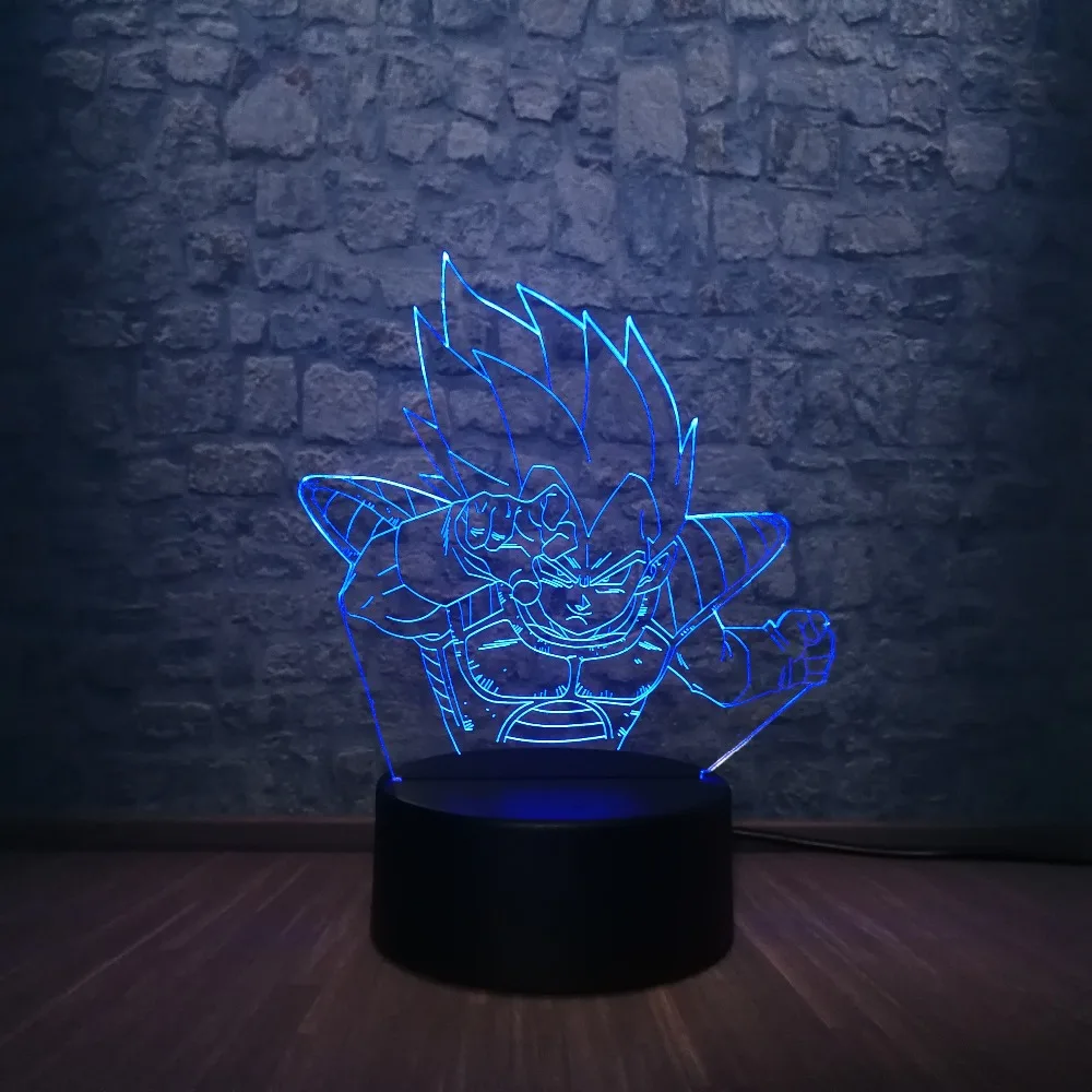 Япония мультфильм Лава 3D Светодиодная лампа Жемчуг дракона обезьяна Супер Saiyan