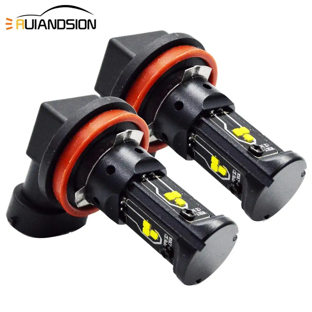 2x10W Противотуманные фары Дневные Фары Лампы H7 H8 H11 6SMD светодиоды с чипом CSP