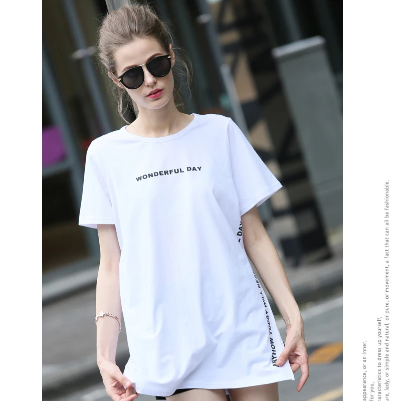 IZevus Promotion T Shirt Женщины Высокого Качества 100% Хлопок Летом С Коротким Рукавом О