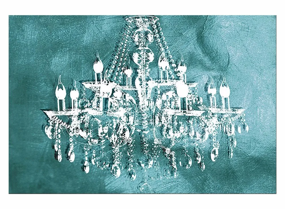 1 панель современная живопись на холсте хрустальная люстра узор ретро гостиная