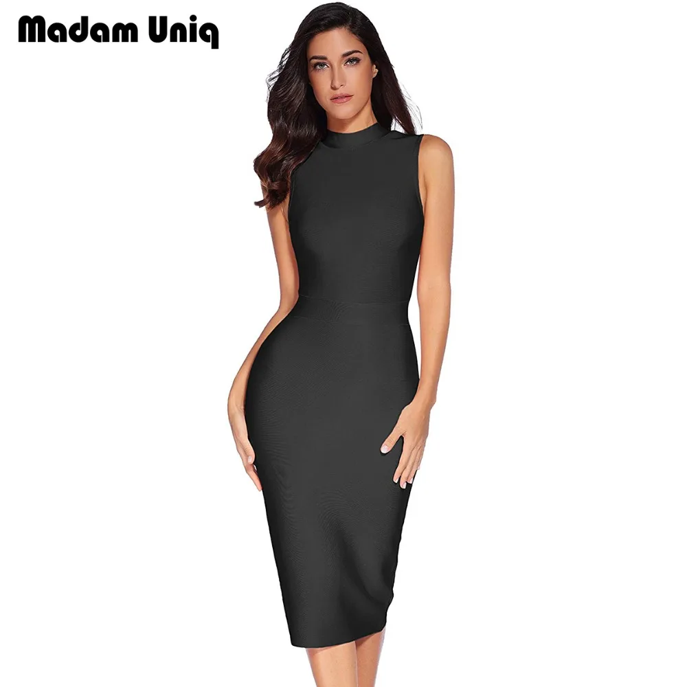 Madam Uniq Для женщин See Through Бандажное платье миди Bodycon платья клуб|Женские платья| |