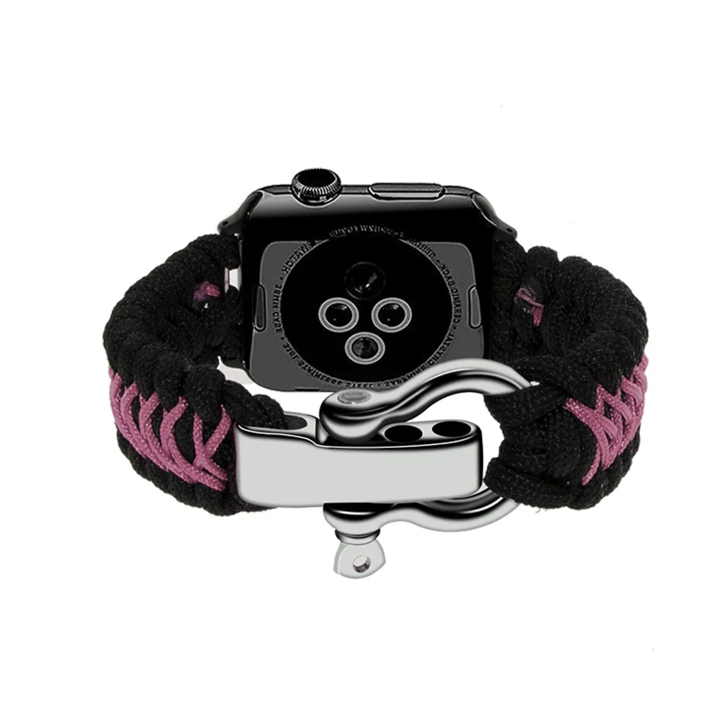 Ремешок нейлоновый для Apple Watch Band Series 6/SE/5/4/3/2 металлическая безопасная застежка