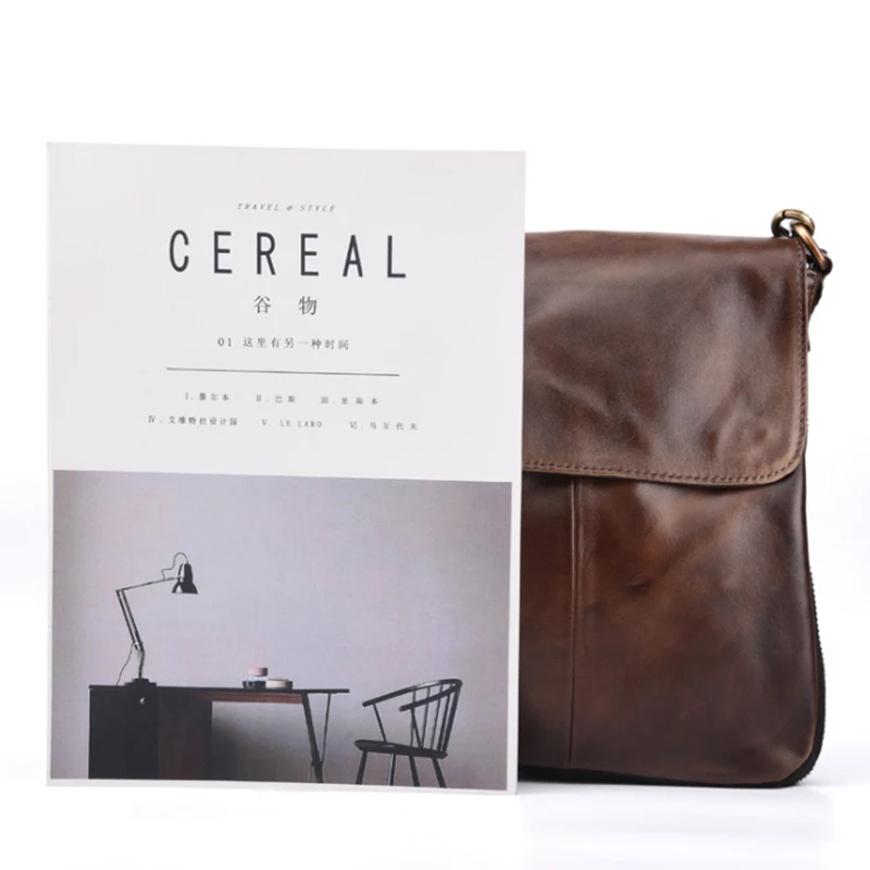 Мужская сумка слинг через плечо из натуральной воловьей кожи|bag genuine|shoulder bagscross body