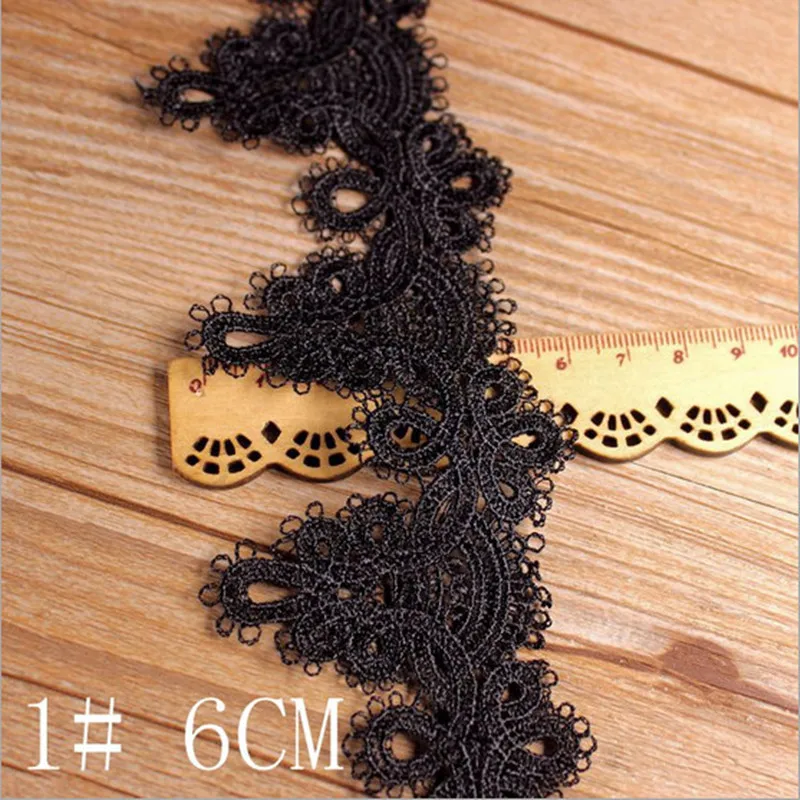 3 м черный кружевной отделкой лента для аппликации из полиэстера костюм домашний