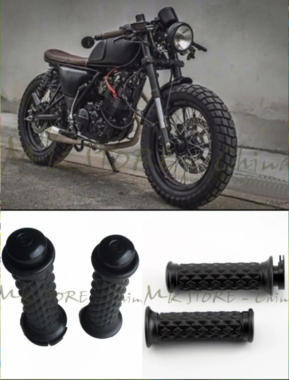 Мотоциклетная рукоятка для CG GN125 22 мм W/Bar End Кафе Racer Bobber Clubman на заказ | Автомобили и