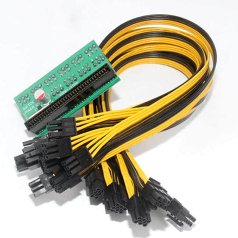 Блок адаптера питания с 18AWG 10x6 штыревыми соединителями для 6-контактного кабеля