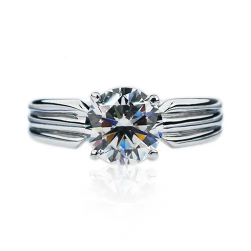 Высокое качество 1.5Ct синтетический Диамант мужское кольцо из стерлингового