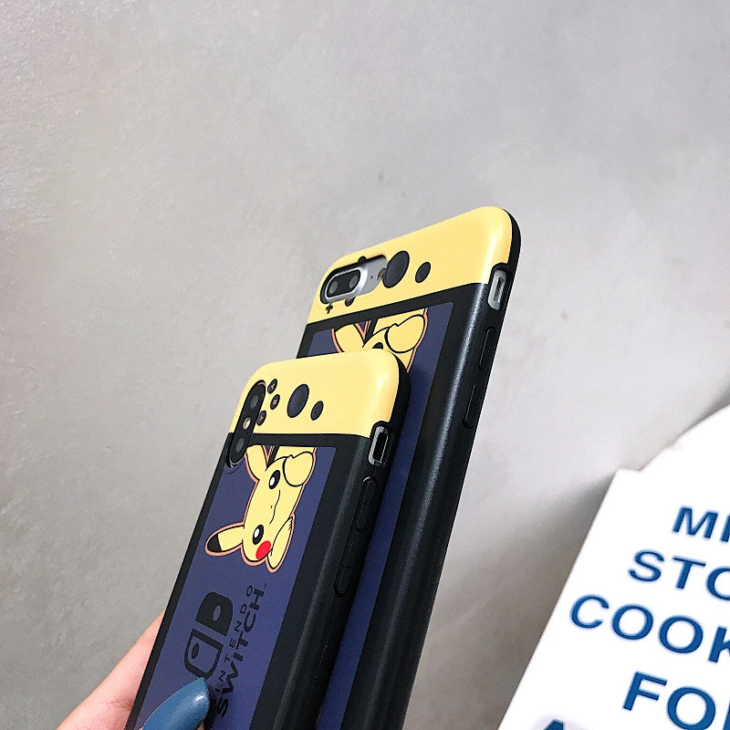 WTSZKL милый чехол с рисунком Пикачу для телефона iPhone 7 8 Plus 6 6S X XR XS Max простой IMD |
