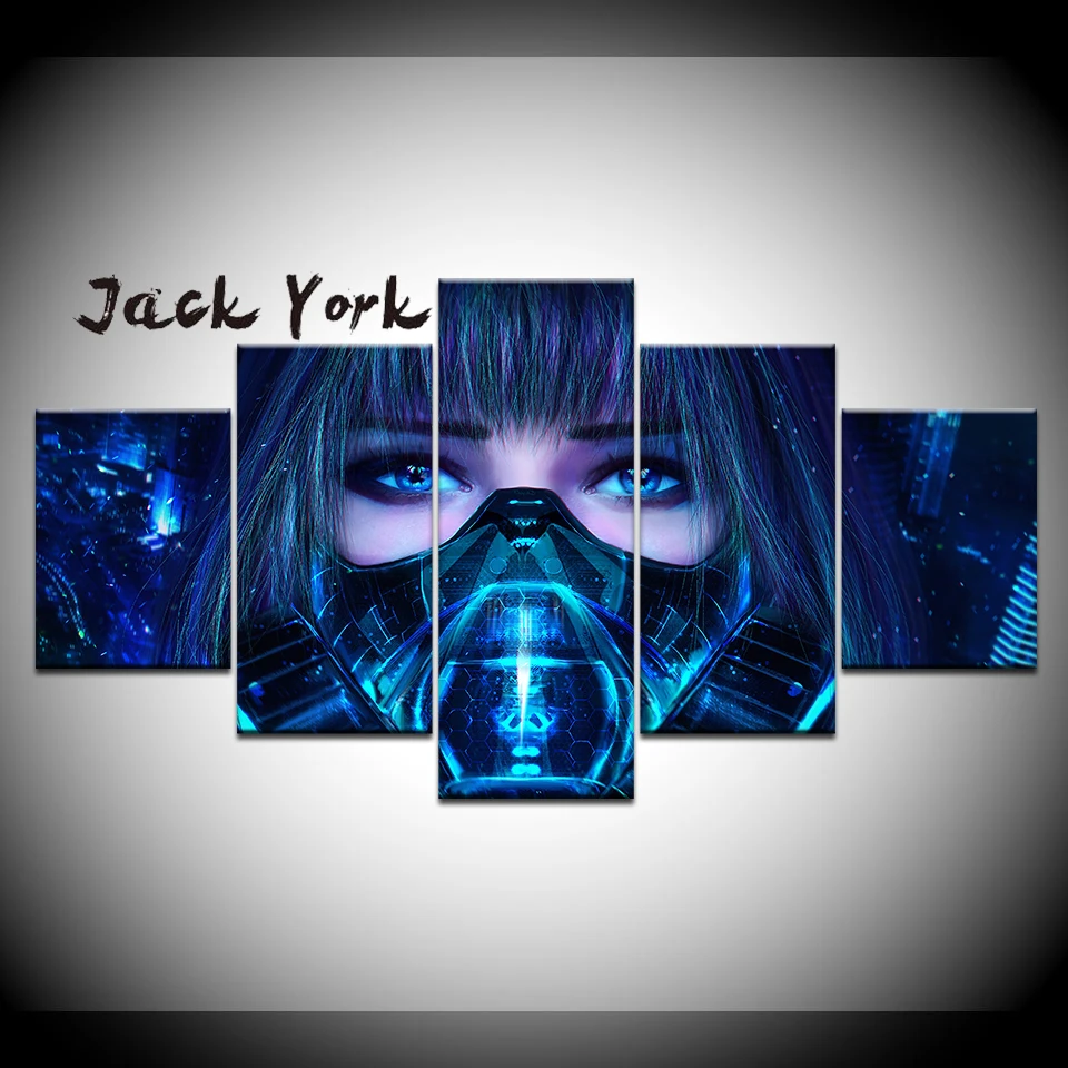 Холст для живописи в виде маски с голубыми глазами 5 шт. настенная живопись