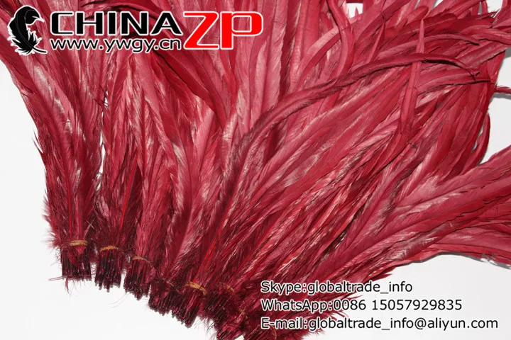 Exporting from CHINAZP Factory 200pieces/lot 30~35cm Length Party Decoration Fully Dyed Burgundy Rooster Tail Feathers | Дом и сад