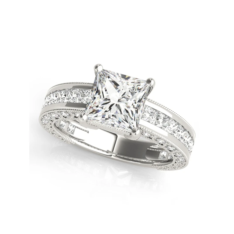 COLORFISH Genuine 925 Sterling Silver Princess Cut 1.6ct Cubic Zirconia Wedding Band Solitaire Engagement Ring Bridal Sets | Украшения и