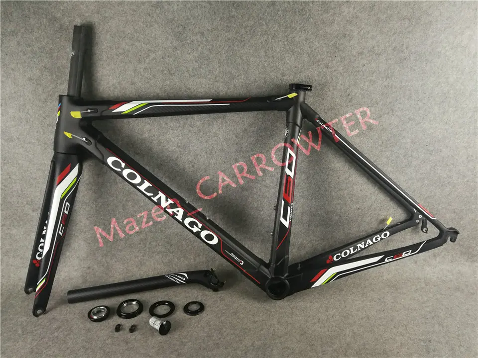 Белый логотип черный CARROWTER T1000 3K глянцевый/матовый Colnago C60 карбоновая рама для дорожного велосипеда с BB386 XS/S/M/L/XL