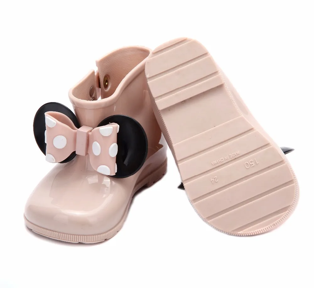 Mini Melissa/3 цвета; резиновые сапоги; Новинка года; нескользящие желе резиновые сапоги для мальчиков и девочек; Melissa; обувь с Микки Маусом; прозрачная детская водонепроницаемая обувь