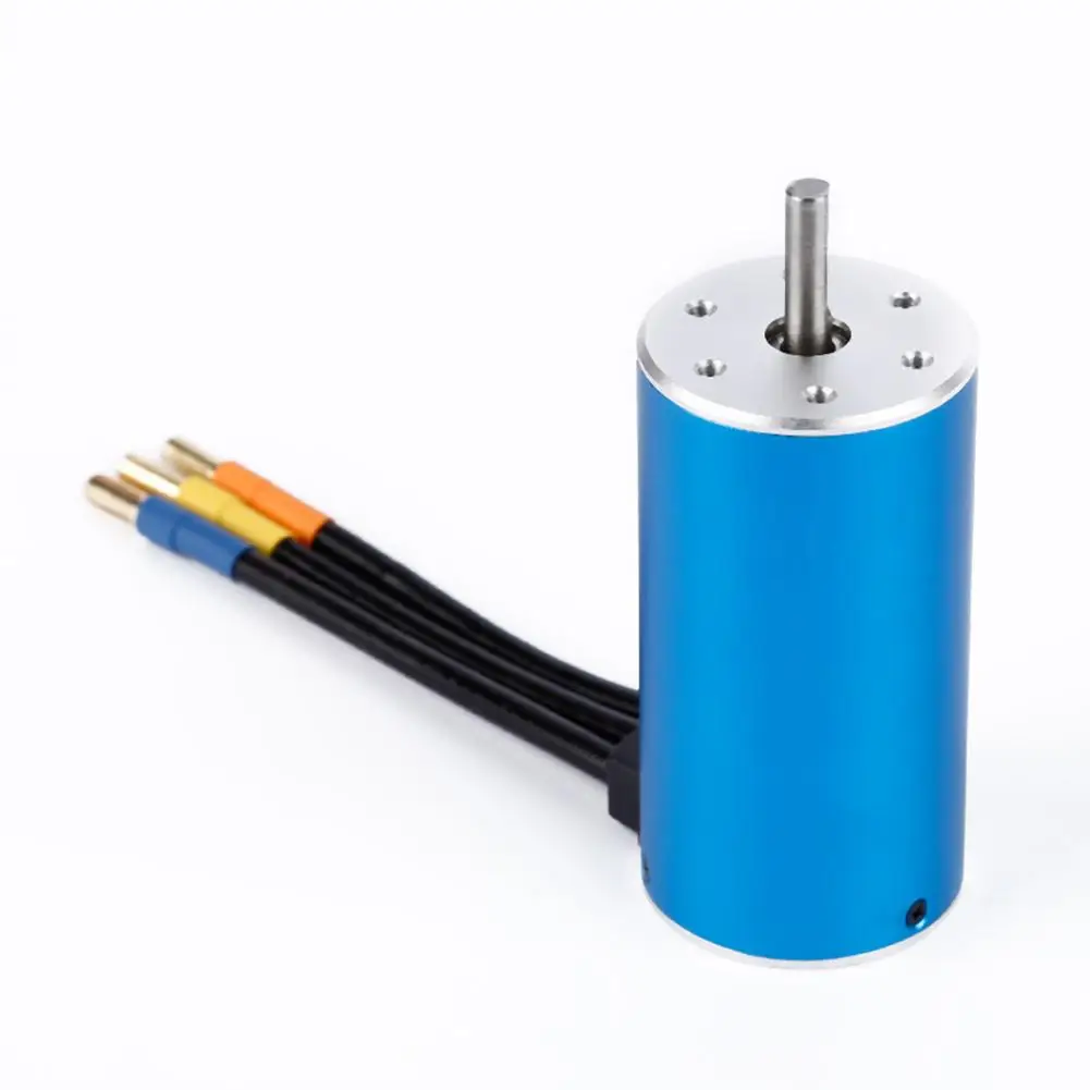 Прочный 1x3670 4 полюса 2150KV бесщеточный мотор для RC 1/10 внедорожный автомобиль Лодка |