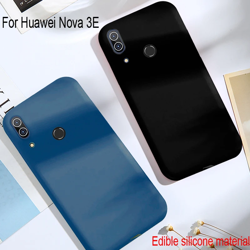 Роскошные мягкие Матовые чехлы на заднюю панель для Huawei Nova 3E простой однотонный