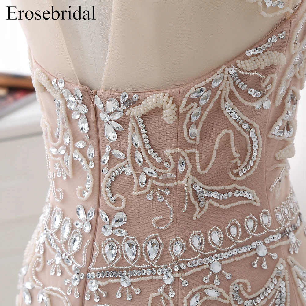 Erosebridal, роскошное вечернее платье, длинное,, розовое, Русалка, вечернее платье, вечерние, с вырезом, длинное, Froaml, женское платье со шлейфом, на молнии