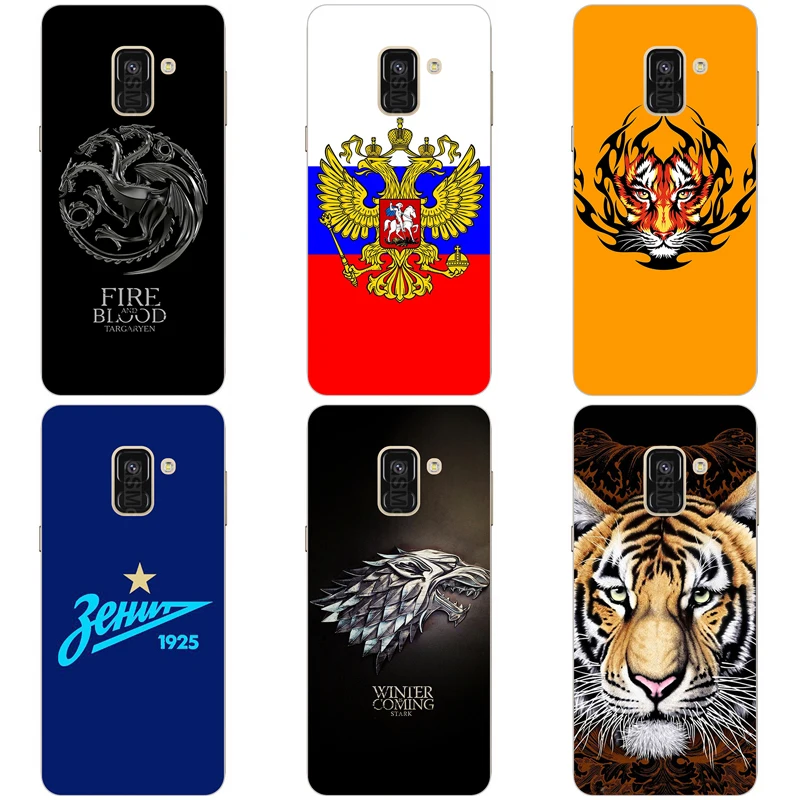 Чехол для samsung Galaxy A7 2018 A8 плюс + крышка цветочных растений оригинальный жесткий