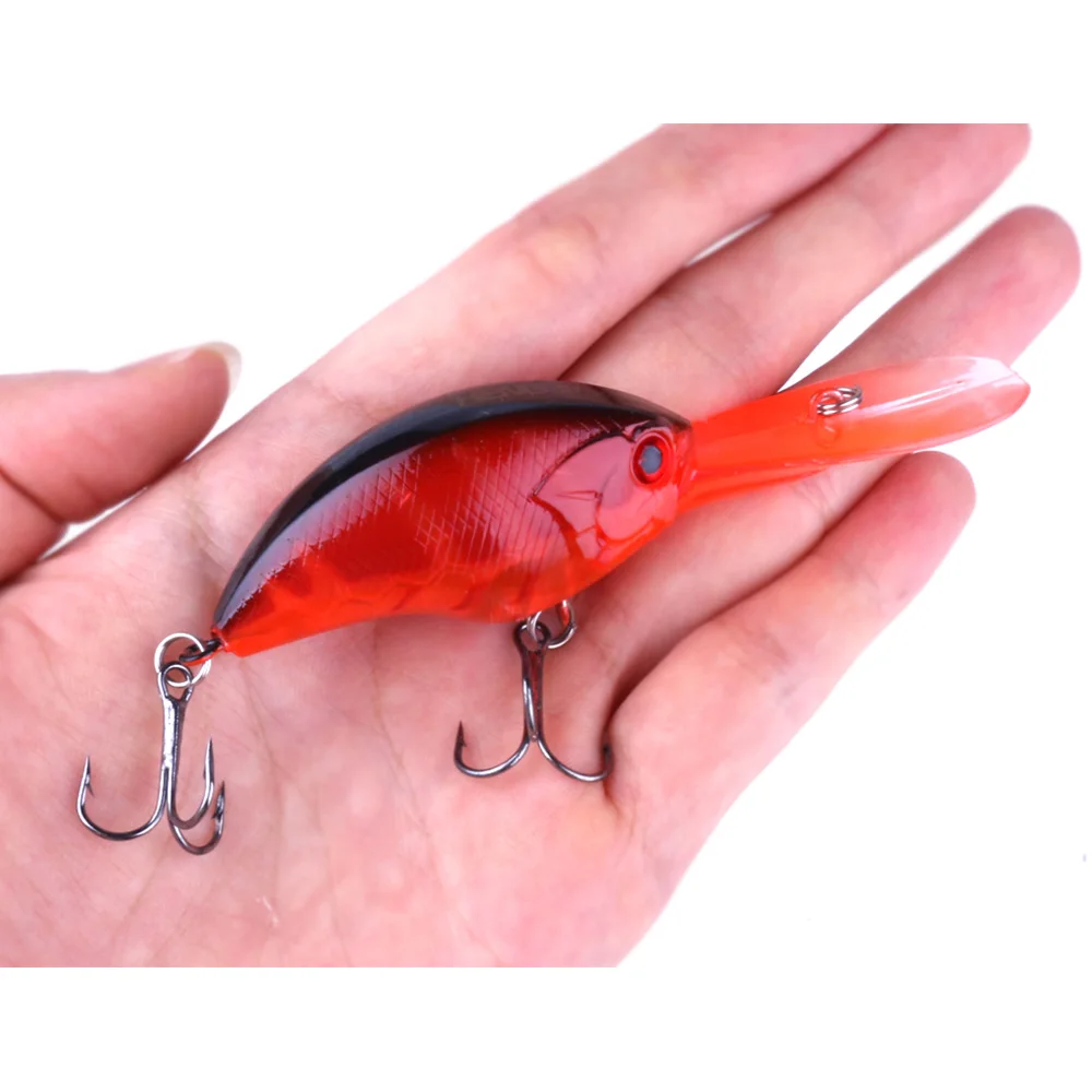 HENGJIA 2019 10pcs New fishing lure 9cm 13g Crank Plastic Hard bait 3D Eyes Artificial Wobbler Isca Tackle 6#hook with box | Спорт и