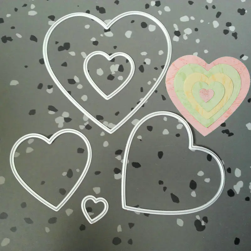 5 штук в форме сердца металлические резные штампы скрапбукинг тиснение стальной